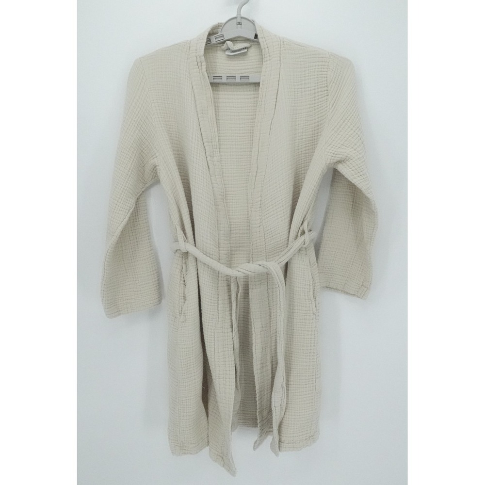 Parachute Robe Womens Large‎ Beige Waffle Weave Tie Waist Lounge Comfort